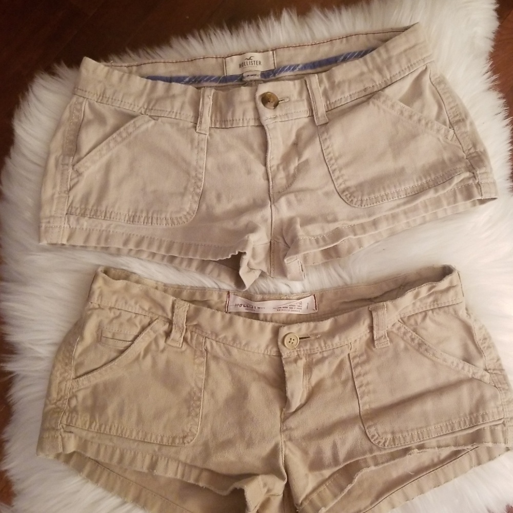 2 pairs of Hollister size 1 khaki shorts